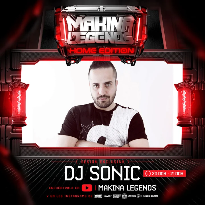 Imagen promocional de DJ Sonic para Makina Legends Home Edition, con su retrato individual.